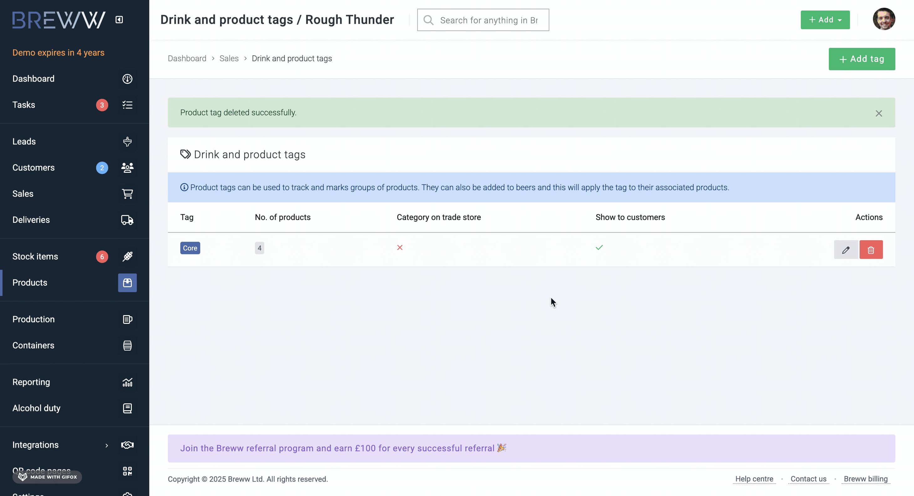 Breww Drink and product tags | Documentación de Breww