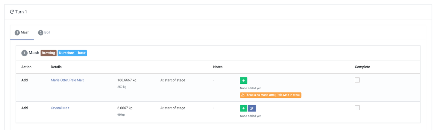 Using your electronic brew sheet on a brew day | Breww Documentation